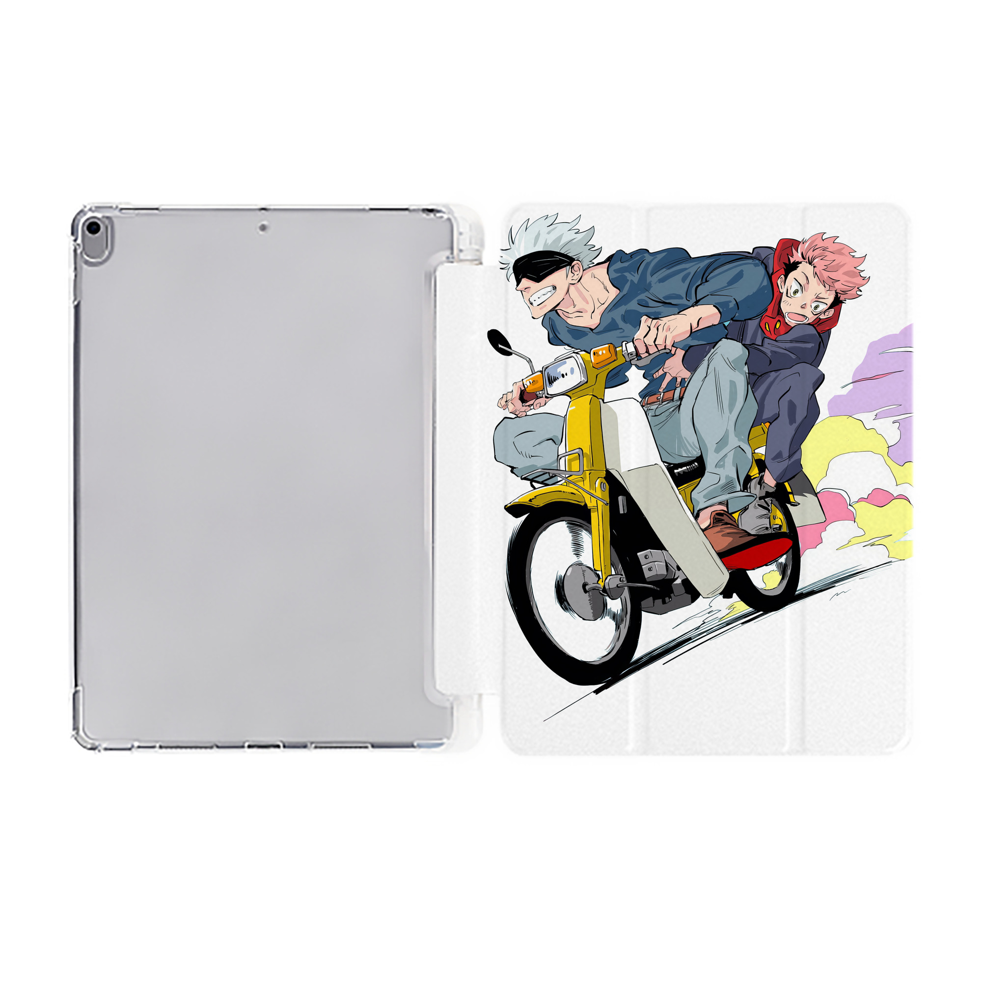 （画像用） 呪術廻戦 Jujutsu Kaisen IPad ケース ペン収納付き 三つ折りスタンド PUレザー×シリコン 対応機種9.5/10.5/10.9インチ